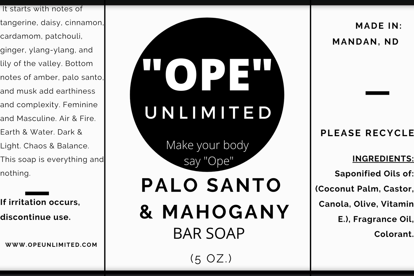 Palo Santo & Mahogany Soap 5 oz